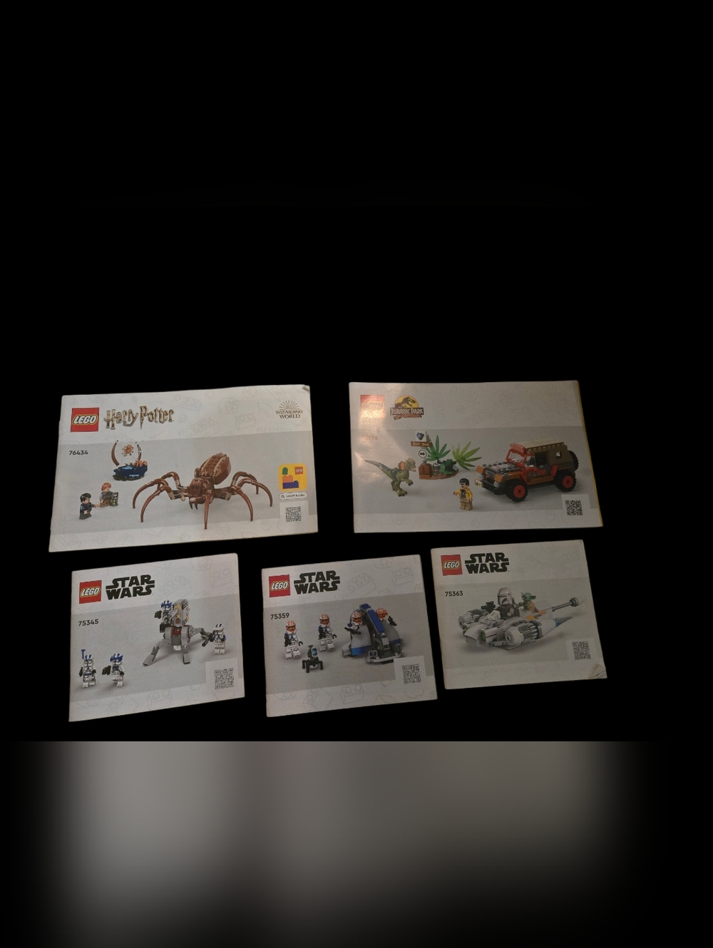 Lot Of 5 Lego Instruction Manuals - Harry Potter, Jurassic Park, And Star Wars